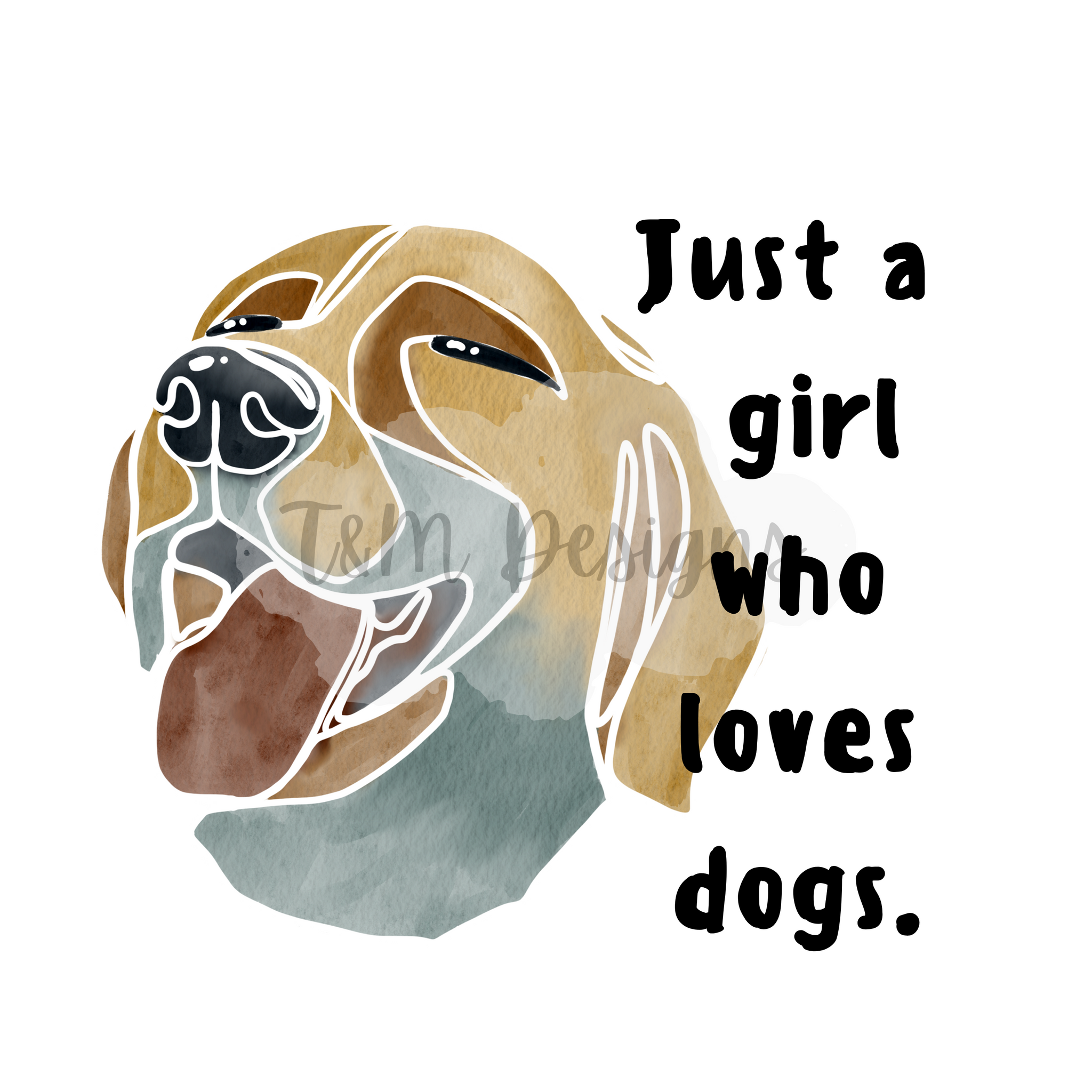 Girl Loves Dogs PNG