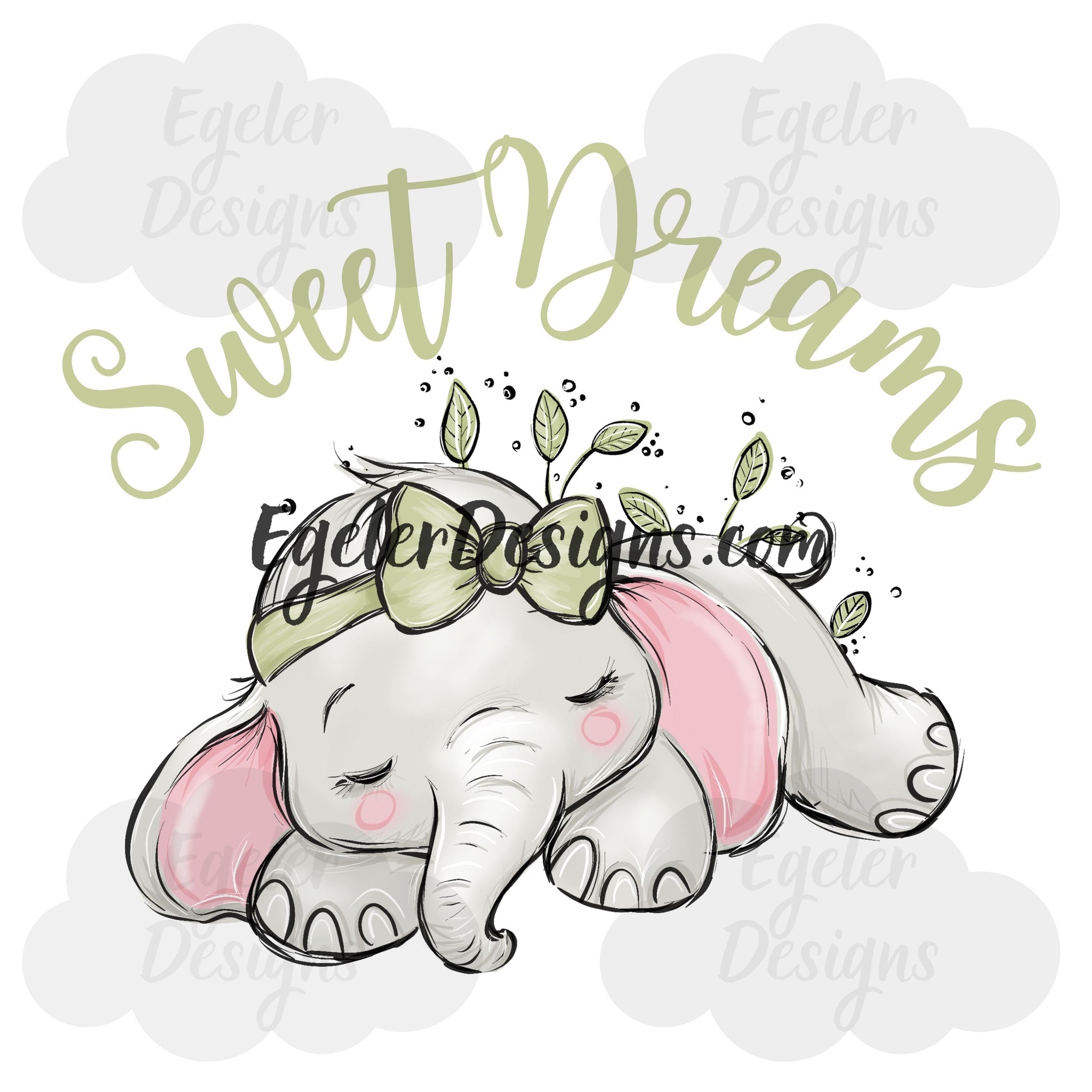 Sweet Dreams Elephant PNG