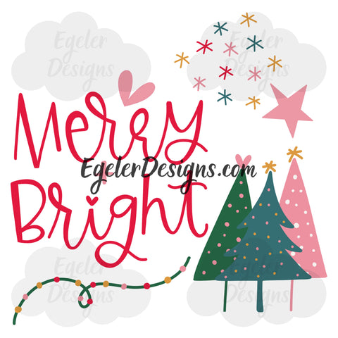 Merry Bright Trees PNG