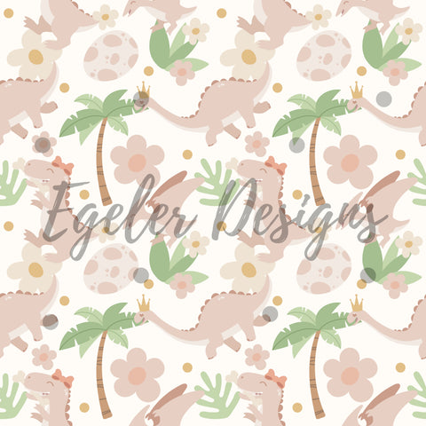 Floral Muted Dinos