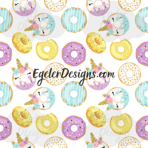 Pastel Donuts On White