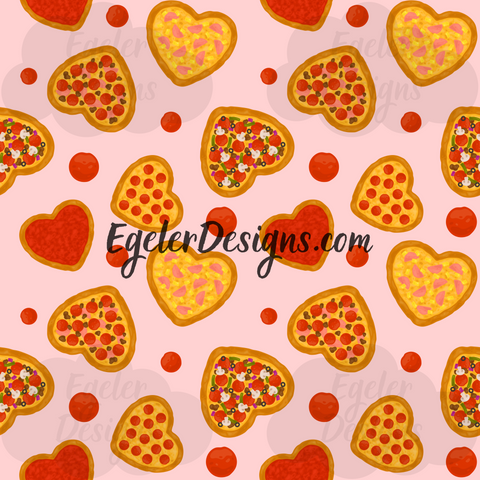 Pizza Hearts On Pink