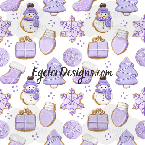 Purple Cookies On White