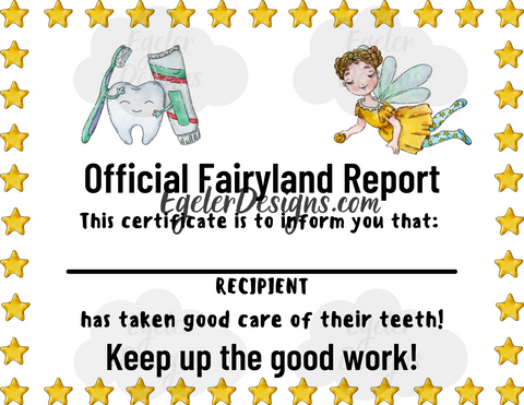 Tooth Fairy Certificate PNG