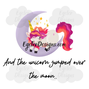 Unicorn Over The Moon PNG
